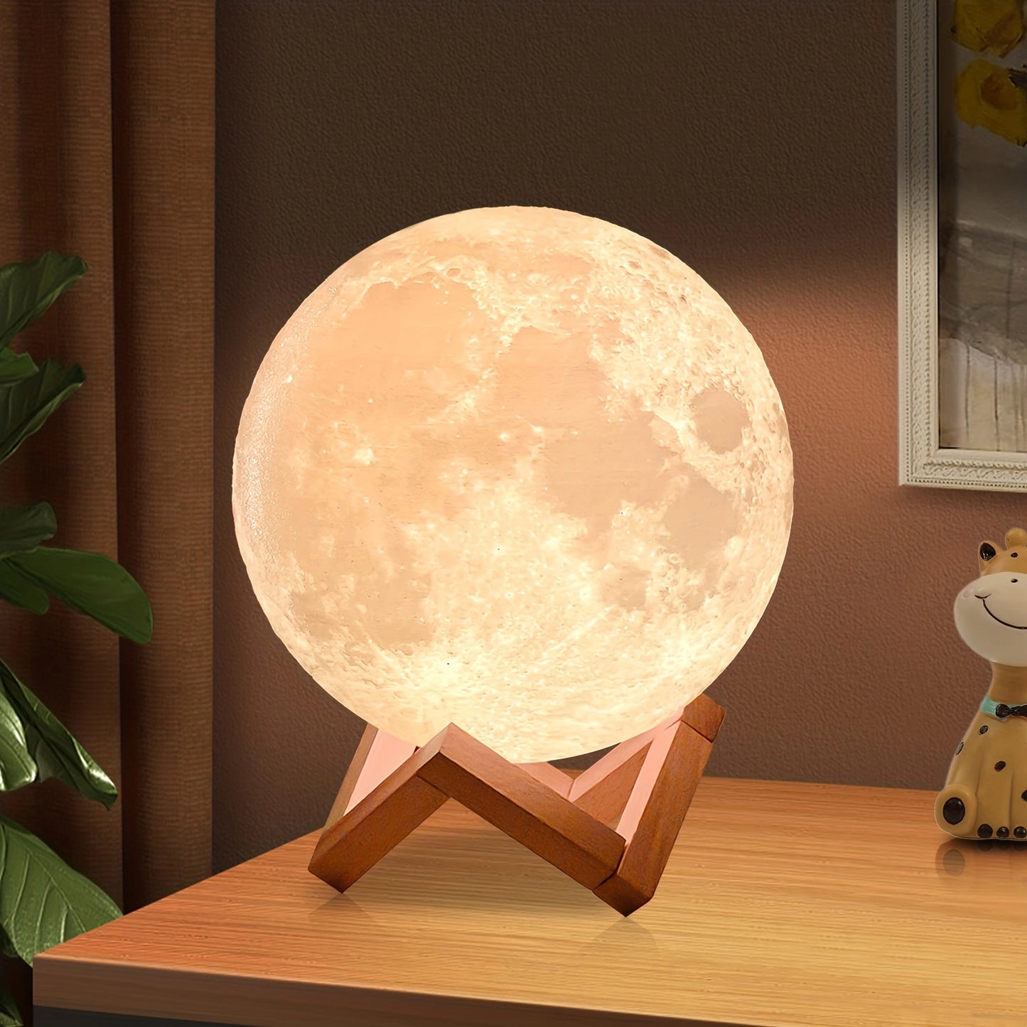 3D LED Moon Lamp – Modern Galaxy Night Light | Realistic Moon Light Table Lamp for Bedroom & Home Décor