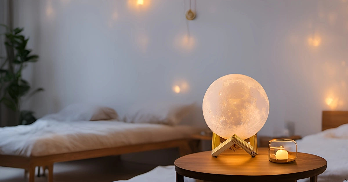 3D LED Moon Lamp – Modern Galaxy Night Light | Realistic Moon Light Table Lamp for Bedroom & Home Décor