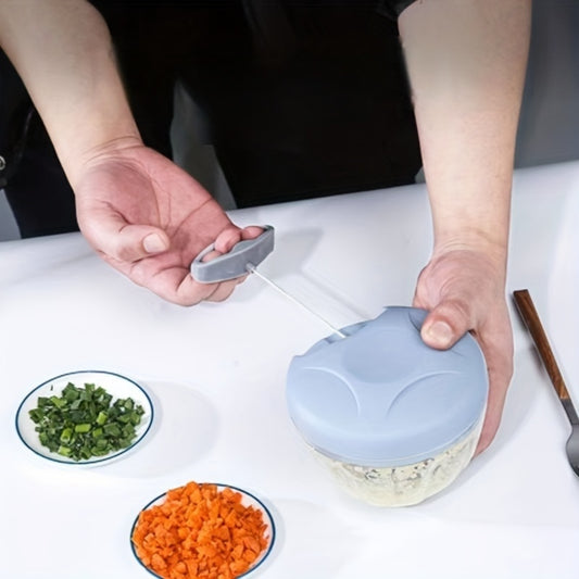 Multi-Functional Vegetable & Garlic Masher Grinder – 500/900ml Manual Food Chopper for Kitchen, Fruits & More